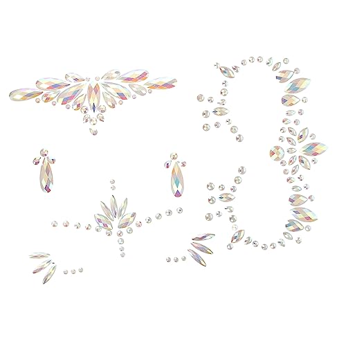 PACKOVE 3 Blätter Leuchtender Gesichtsaufkleber Stick-Edelsteine Strasssteine Gesicht Aufkleber für Gesichtsschmuck Juwelen-Gesichtsaufkleber Strassaufkleber von PACKOVE