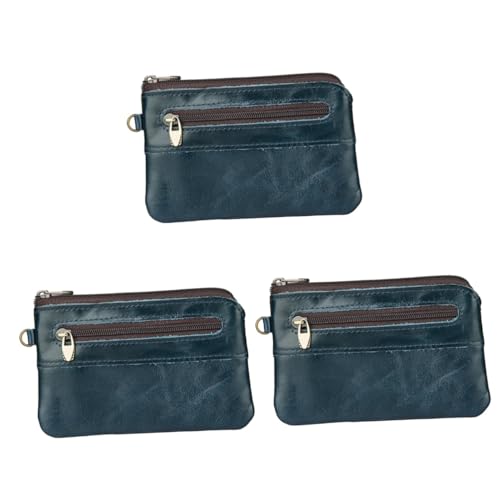 PACKOVE 3 STK Portemonnaie Für Herren Mit Reißverschluss Herrenhandtasche Für Männer Ledertasche Mini-Business-Brieftasche Retro-Tasche Mit Reißverschluss Geldbörse Jahrgang von PACKOVE