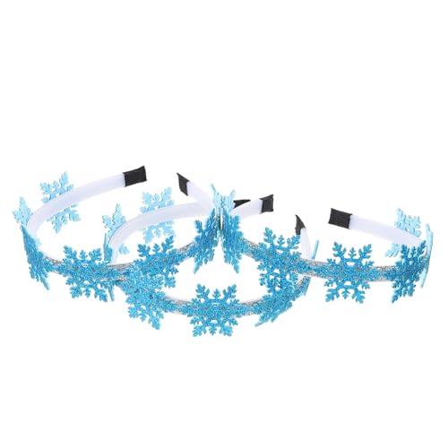 PACKOVE 3 STÜCKE Teiliges Weihnachts Schneeflocken Haarreif Leichter Rutschfester Haarschmuck für Mädchen Festliches Kopfband für Party Foto Requisite und Weihnachtsoutfits von PACKOVE