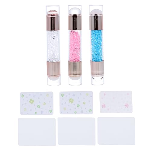 PACKOVE 3 Sätze Teiliges Nagelstempel Doppelend Stempel für Diy Maniküre für Anfänger und Profis Hautfreundlich für Nageldesigns und Transparent von PACKOVE