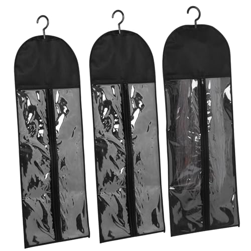 PACKOVE 3sätze Haarverlängerungs-aufbewahrungstaschen Mit Hängern Staubschutz Für Perücken Und Haarteile Praktische Organizer Für Kleiderschrank Für Reisen Und Einfachen Zugang von PACKOVE