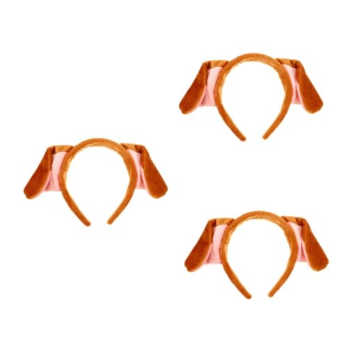 PACKOVE 3 Stck. Cartoon Hund Ohren Haarreif Flexibel Kostüm Haarband für Erwachsene Fasching Karneval Party Zubehör Niedliches Accessoire von PACKOVE