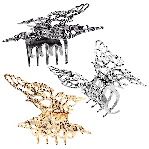 PACKOVE 3stücke Metall Schmetterling Haarklammern Für Frauen Mit Haarspangen Haarspangen Für Langes Haar Und Haarklammern Für Dünnes Haar von PACKOVE