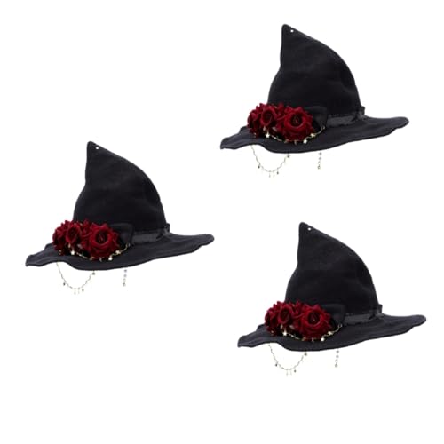 PACKOVE 3 Stk Halloween-Hexenhut ausgefallene Hüte Zubehör für böse Hexen halloween kostüm halloween costume Kleider Tiara rosafarbener Hexenhut Party-Kostüm-Requisite dunkel Kopfbedeckung von PACKOVE