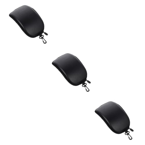 PACKOVE 3 Stück Skibrillen-objektivhüllen Aus Leder und Gepolstert mit Einfach Zu Verwendendem Tragehaken von PACKOVE