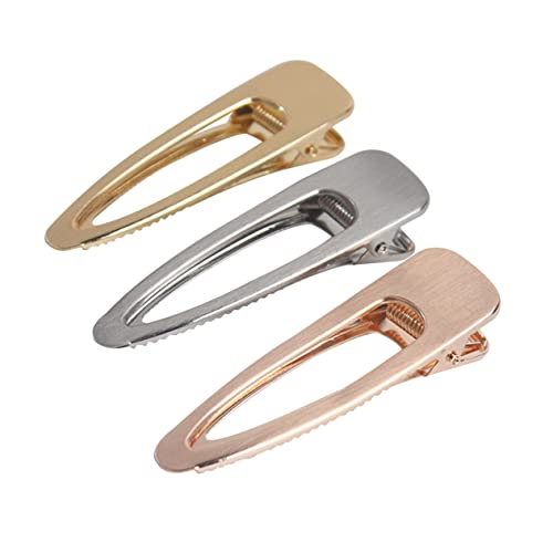 PACKOVE 3 Stück Alloy Haarclips im Geometrischen Design für Damen und Mädchen Entenschnabel Clips Gold Silber und Roségold Langlebig und für von PACKOVE
