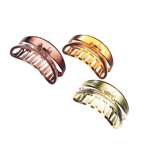 PACKOVE 3 Stück Damen Haarklammern Chunky Clips für Dickes und Dünnes Haar Rutschfeste Haarspangen Bunten Farben Hellbraun Braun Schildpatt Hochwertiges Kunststoff Haarzubehör von PACKOVE