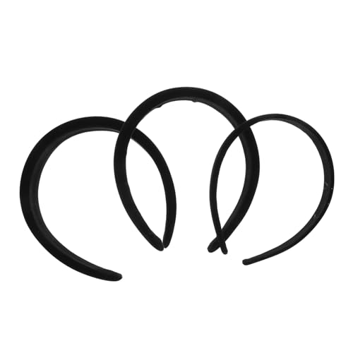 PACKOVE 3 Stück Damen Set Samt Haarbänder Gepolsterte Haarreifen für Sport Freizeit Komfortable Haaraccessoires Schwarz von PACKOVE