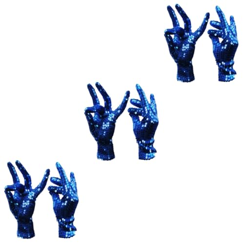 PACKOVE 3 Stück Elegante Kurze Tanzhandschuhe Mit Pailletten Für Damen Und Herren Handgelenklange Handschuhe Für Kostüme Und Partys von PACKOVE