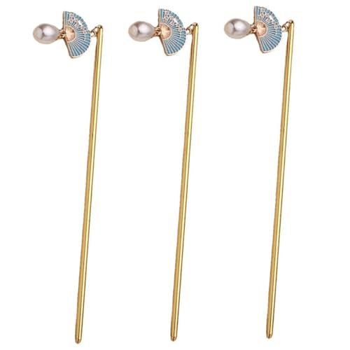 PACKOVE 3 Stück Fan-haarnadel Haarschleifen Für Mädchen Produkte Zubehör Menschlich Haarschmuck Haarbürste Haarklammern Lockenstab Haarwachsstift Stirnband Krawatten Perlen Griff Legierung von PACKOVE