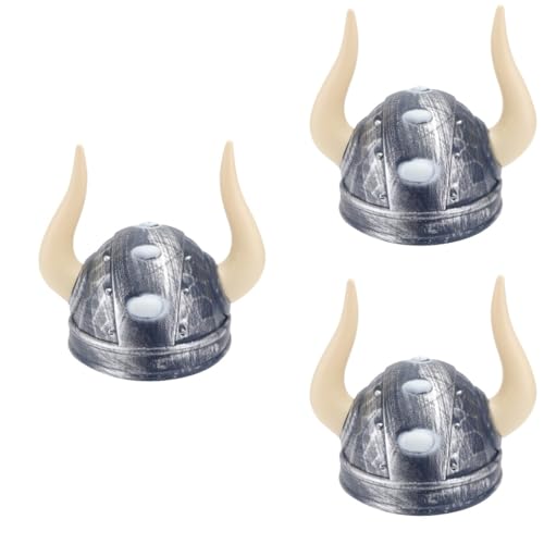 PACKOVE 3 Stk Festliche Helmmütze Wikinger Hörner Helme Cosplay-hut Aus Kunststoff Helmschmuck Aus Ochsenhorn Ochsenkopfbedeckung Für Das Neue Jahr Junge Kind Pvc-kunststoff Antikes Rom von PACKOVE