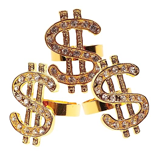 PACKOVE 3 Stück Goldene Fingerringe für Damen Party Dekoration Performance Requisiten Einzigartiges Design für Besondere Anlässe und von PACKOVE
