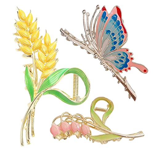 PACKOVE 3 Stück Große Haarklammern Teiliges Haarspangen für Damen Rutschfeste Claw Clips aus Hochwertigem für Dickes und Dünnes Haar für Alltag und Besondere Anlässe von PACKOVE