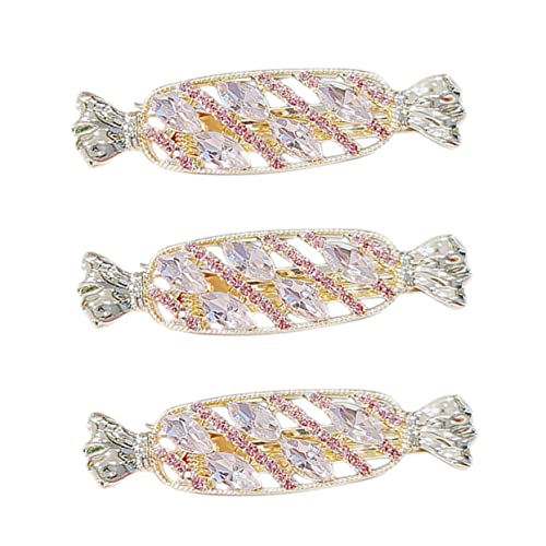 PACKOVE 3 Stück Haarnadel-Kopfbedeckung Haarspangen für Mädchen Clips Haarklammer Haarschmuck aus Strass Haarspangen frauen glänzender Mini -Haarclip Strass-Haarspange Strasssteine von PACKOVE