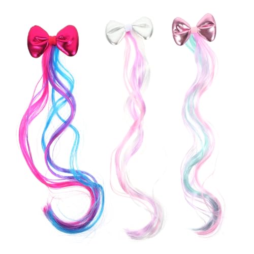PACKOVE 3 Stück Haarnadelschleife Frauen Mädchen funkeln Erweiterungen Kind Clips Kleine Mädchenhaarklammern Mädchen Haarzubehör Accessoires für Mädchen farbige Haarspangen chemische Faser von PACKOVE