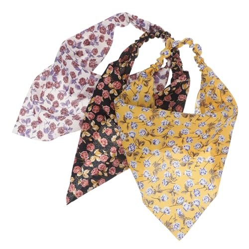 PACKOVE 3 Stück Haartband Quadratischer Schal Blumenstirnband Für Frauen Haarbandana Damen-stirnband Stilvoll Gummibänder Dünn Modisch Haarschal Flora Abdeckung Bandana Stirnband Stoff von PACKOVE