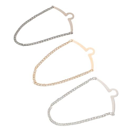 PACKOVE 3 Stück Herren Krawattenkette mit U-förmiger Klammer Verschleißfestes Kupfer Sichert Krawatte und Hemd Passend für Business Hochzeit und Formelle Anlässe von PACKOVE