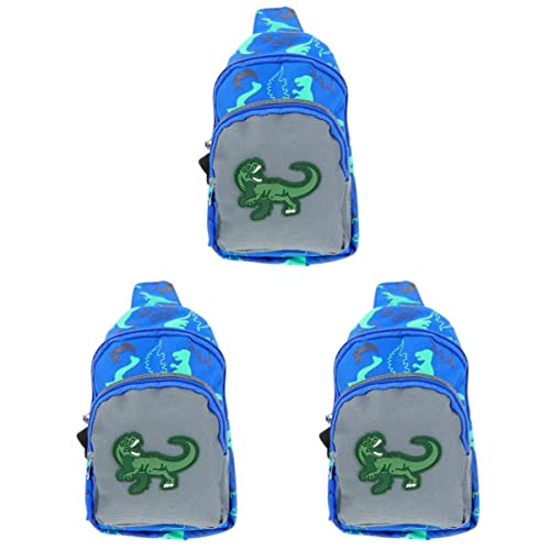 PACKOVE 3 STK Dinosaurier-gürteltasche Für Kinder Jungenrucksack Bauchtasche Cartoon-kindertasche Kindergürteltaschen Jungen Riementasche Jungs Kinder Brusttasche Nylon Rucksäcke Mode Baby von PACKOVE