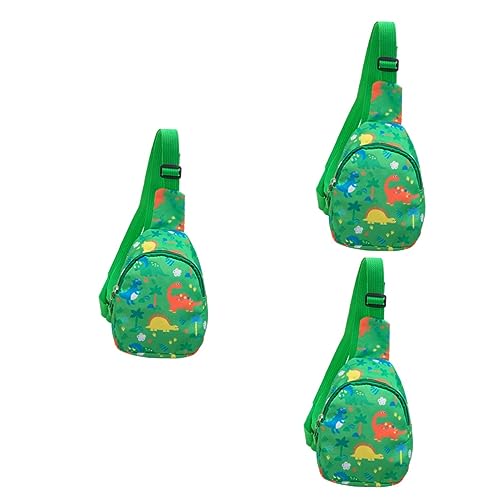 PACKOVE 3 Stück Kinder Grün Mädchen Tier Niedliche Handtasche Kind Gunst Dinosaurier Junge Hüfttasche Cartoon Tag Mode Gürtel Gürteltasche Outdoorreisen Wandern Wandern Schöne Reisen Mit von PACKOVE