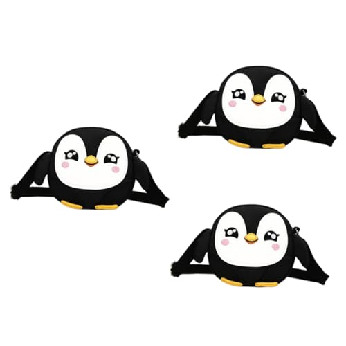 PACKOVE 3 STK Umhängetasche Für Kinder Pinguin Umhängetasche Kinder Umhängetasche Cartoon-umhängetasche Mädchen Präsentiert Tierische Umhängetasche Polyester Baby Handytasche Taschen von PACKOVE