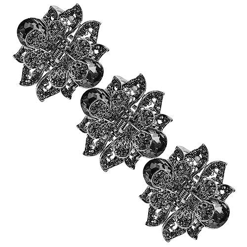 PACKOVE 3 Stück Legierung Kopfschmuck Haarclip Klaue Haarklammern haarschmuck Frauen dekorative Haarnadel Haarspangen dekorativ Vintage Haarkralle aus Metall Zinklegierung Grau von PACKOVE