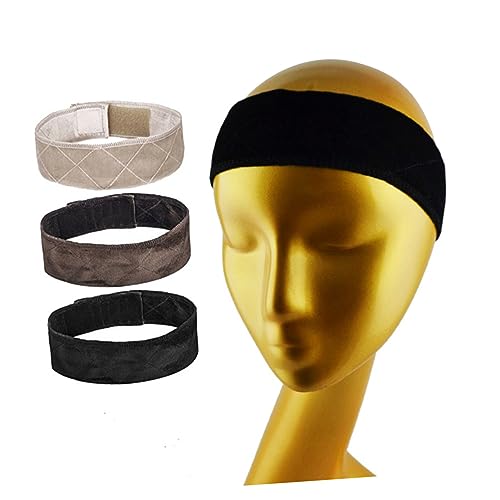 PACKOVE 3stücke Stirnband Für Perücken Perückengriff Perückenband Perückenverschluss Haarband Verstellbar Selbstklebend Kopfbedeckung Für Damen von PACKOVE