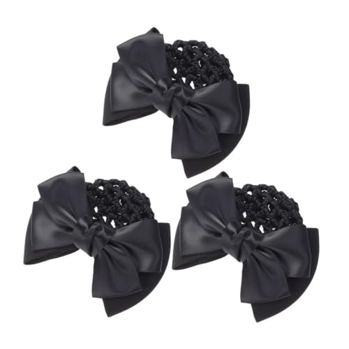 PACKOVE 3 Stück Professionelles Haarnetz mit Schleifen Clip Elastisches Leichtes Duttnetz für Damen Passend Bequem und Langlebig für Ballett Arbeit und Formelle Anlässe von PACKOVE