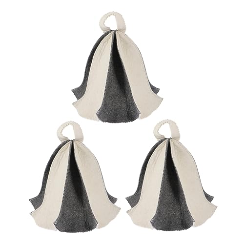 PACKOVE 3 Stück Sauna Hüte aus Filz Atmungsaktive Saunahüten für Damen und Herren Weiche Dampfbadhüte Geschmeidige Filzkappen für Sauna Saunazubehör von PACKOVE