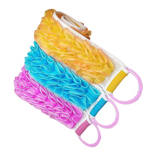 PACKOVE 3 Stück Schrubben Bad Loofahs waschen Doppelseitiger Rückenstreifen praktisches handtuch von PACKOVE