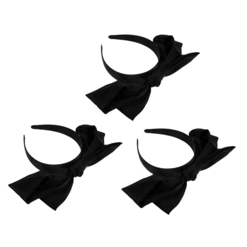 PACKOVE 3 Stück Schwarze Schleifen Haarbänder Damen Großes Bowknot Haarband Leichtes Weiches Material Vielseitig für Alltag Party und Stilvolle Frisuren von PACKOVE