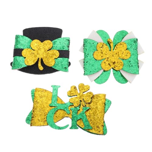 PACKOVE 3stücke Teiliges Grüne Shamrock Haarspangen Mit Schleife Für Patrick Day Stilvolle Haaraccessoires Für Mädchen Für Partys Und Irische Festivals von PACKOVE