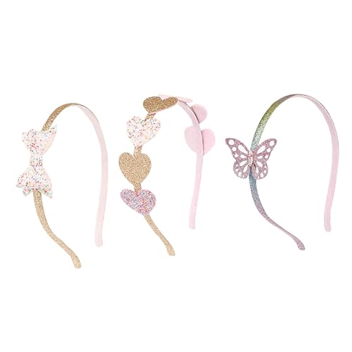 PACKOVE 3stücke Teiliges Junge Mädchen Haarschmuck Mit Herzförmigem Paillettendesign Entzückende Party-haarreifen Für Mädchen Zubehör Für Feste Und Feiern von PACKOVE