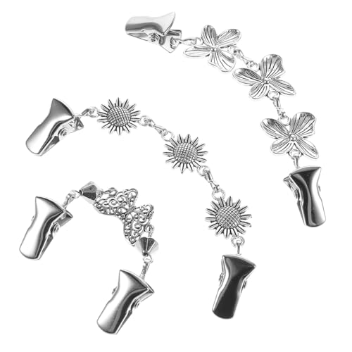 PACKOVE 3 Stück Teiliges Blumen Brosche Clips Vintage Strickjacke Clips Dekorative Kleidungsclips für Schals und Pullover Retro Cinch für Damen für Vielseitige Styles von PACKOVE