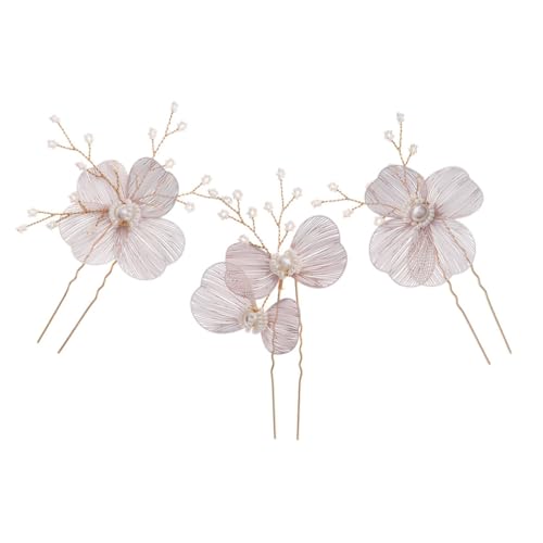 PACKOVE 3 Stück Teiliges Braut Haaraccessoire Set mit Perlen Haarspangen Eleganten Hochzeits Haarclips und Haarnadeln für Bräute und Brautjungfern Handgefertigt für Verschiedene von PACKOVE