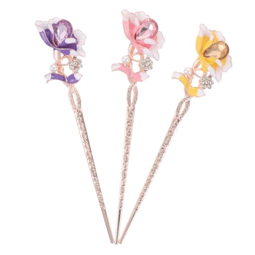 PACKOVE 3 Stück Teiliges Chinesische Haarnadeln mit Filigranen Blumenmustern Traditionelle Hanfu Haarstäbe für Damen Leichtes Vintage-design für Stilvolle Dutt Hochsteckfrisuren von PACKOVE