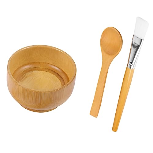 PACKOVE 3 Stück mit Rührschüssel Löffel und Pinsel Wiederverwendbare Selbstgemacht Werkzeuge für Hautpflege für Gesichtsmaske und Körperlotion von PACKOVE