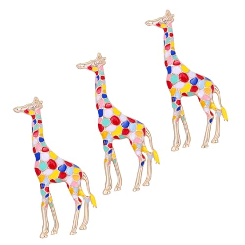 PACKOVE 3 Stück Teiliges Farbenfrohes Emaille Giraffen Broschen aus Legierung Modischer Ansteckschmuck für Kleidung Vielseitig Kombinierbar Langlebig und Stilvoll für Damen Geschenkidee von PACKOVE