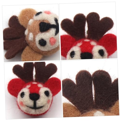 PACKOVE 3 Stück Teiliges Handgefertigte Filz broschen mit Süßem Hirschkopf Weihnachts schmuckaccessoires für Kleidung und Party für DIY deko Festliche Outfits und Zufällige Farbe von PACKOVE
