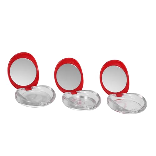 PACKOVE 3 Stück Teiliges Make-up Spiegel Kompakte Leichte Lidschatten Puderquasten-box Aufbewahrbares Wimpern-etui Tragbarer für Reisen und Alltag von PACKOVE