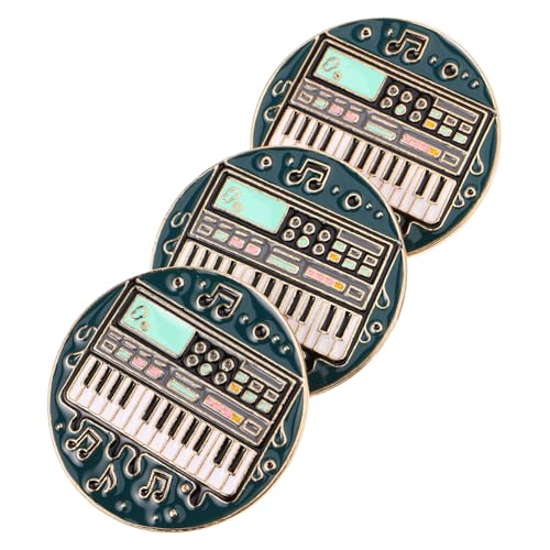 PACKOVE 3 Stück Teiliges Musik-broschen Langlebiger Legierung mit Präziser Emaille Kreative Gitarren Schlagzeug-motive Vielseitige Anstecknadeln für Rucksäcke Jacken Hüte Modische von PACKOVE