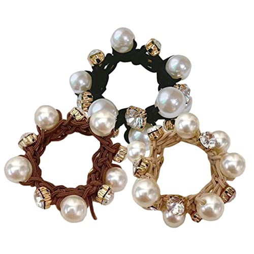 PACKOVE 3 Stück Teiliges Perlen Haarbänder für Damen Elastische Haargummis mit Elegantem Design für Langlebig und Rutschfest für Geburtstage Fotoshootings und Mehr von PACKOVE