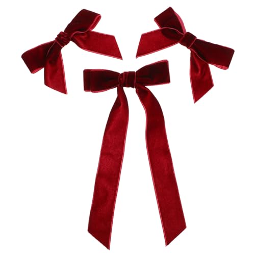PACKOVE 3 Stück Teiliges Set Samt Haarschleifen Vielseitige Haarclips für Mädchen und Stilvolle Accessoires für Weinrot PACKOVE 3 Stück Teiliges Set Samt Haarschleifen Vielseitige Haarclips für Mädchen und Stilvolle Accessoires für Weinrot von PACKOVE