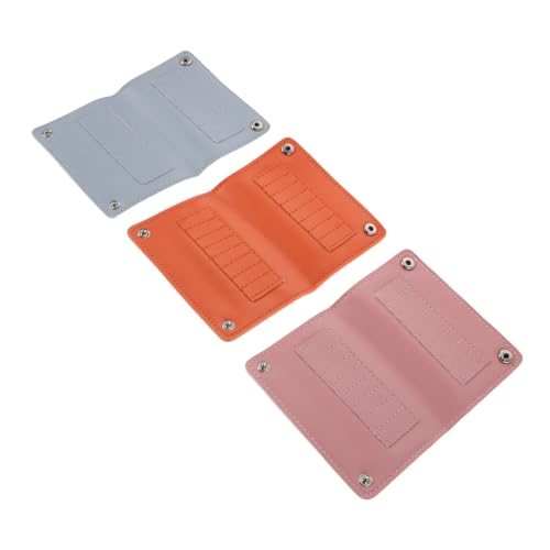 PACKOVE 3 Stück Tragbare Nagelfräser Aufbewahrungstasche mit Schnappverschluss Organizer für Nagelbohrer Schutzfutter Tragbar für Nagelkunst in Blau Orange von PACKOVE