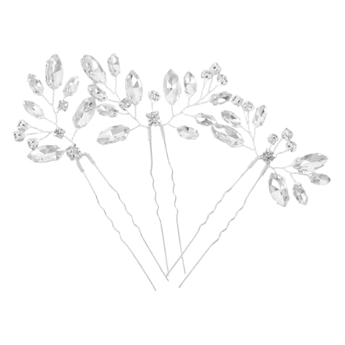 PACKOVE 3 Stück U Förmige Hochzeit Haarnadeln mit Funkelnden Strasssteinen Handgefertigte Haarschmuck Accessoires für Braut Brautjungfern und Hochsteckfrisuren Rutschfester Halt von PACKOVE