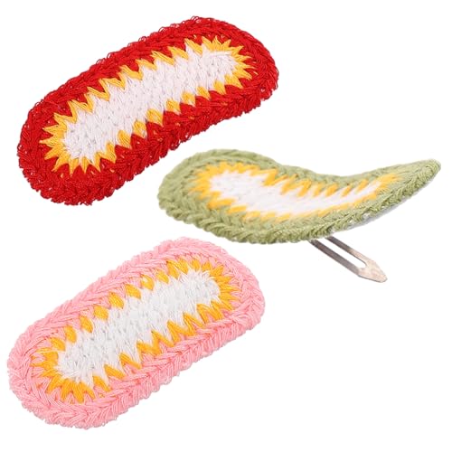 PACKOVE Clips 3st Haarnadel Haarspangen Für Frauen Schöne Haarspangen Wollstricken Haarschmuck Für Frauen Haarspangen Für Mädchen Gestrickte Haarklammern Aus Wolle Karikatur Garn Damen von PACKOVE