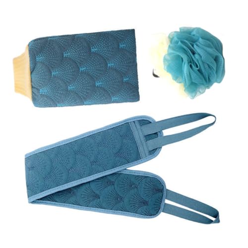 PACKOVE 3 Teiliges Badetuch Set Reinigungsbürste Peeling Handschuh Für Die Dusche Peeling Badetuch Luffa Körperbadetuch Körper Duschtuch Körper Luffa Duschstreifen Polyester von PACKOVE