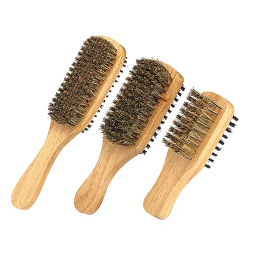 PACKOVE 3 Teiliges Bartbürsten Set Für Herren Haarbürste Für Männer Bartbürste Haarbürste Für Männer Bartpflegeset Für Männer Bartschrubber Für Männer Haarbürste Beheizte von PACKOVE