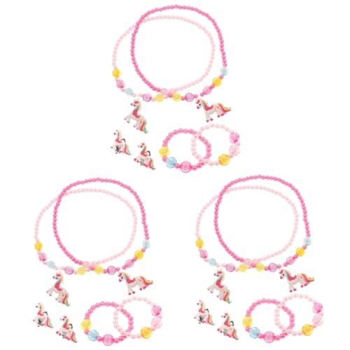 PACKOVE 30 Stk Einhorn Schmuck Haarband Halsketten für Mädchen geschenk eine Halskette Ring von PACKOVE