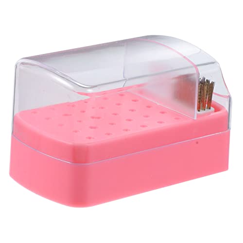 PACKOVE 30Löcher Nagelbohrer Bit Organizer Slot Aufbewahrungshülle für Maniküre Transparente Box mit Reinigungsbürste für Salon und Zuhause Langlebiges Material Einfach zu Bedienen von PACKOVE