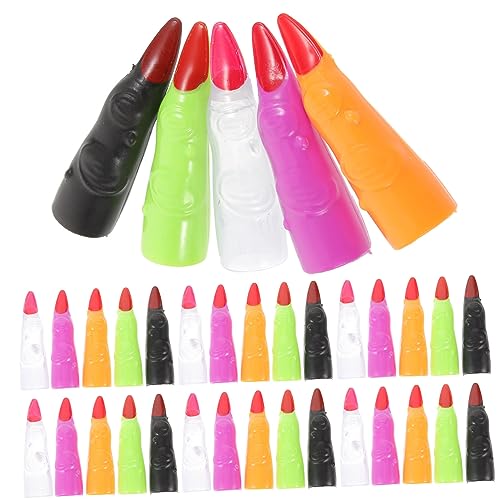 PACKOVE 30stücke Teiliges Bunte Hexenfinger Für Halloween Kostüm Und Cosplay Gruselige Fingernägel Requisiten Für Partys Maskeraden Und Spukhäuser von PACKOVE